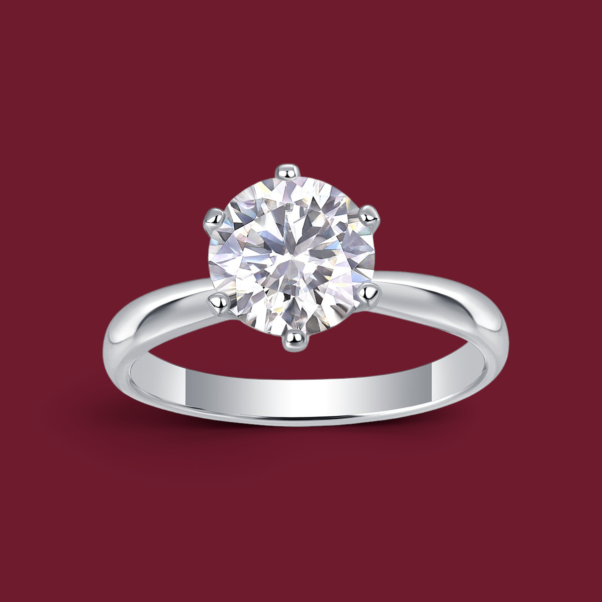 Six-prong solitaire moissanite ring, product photo 7 of 7