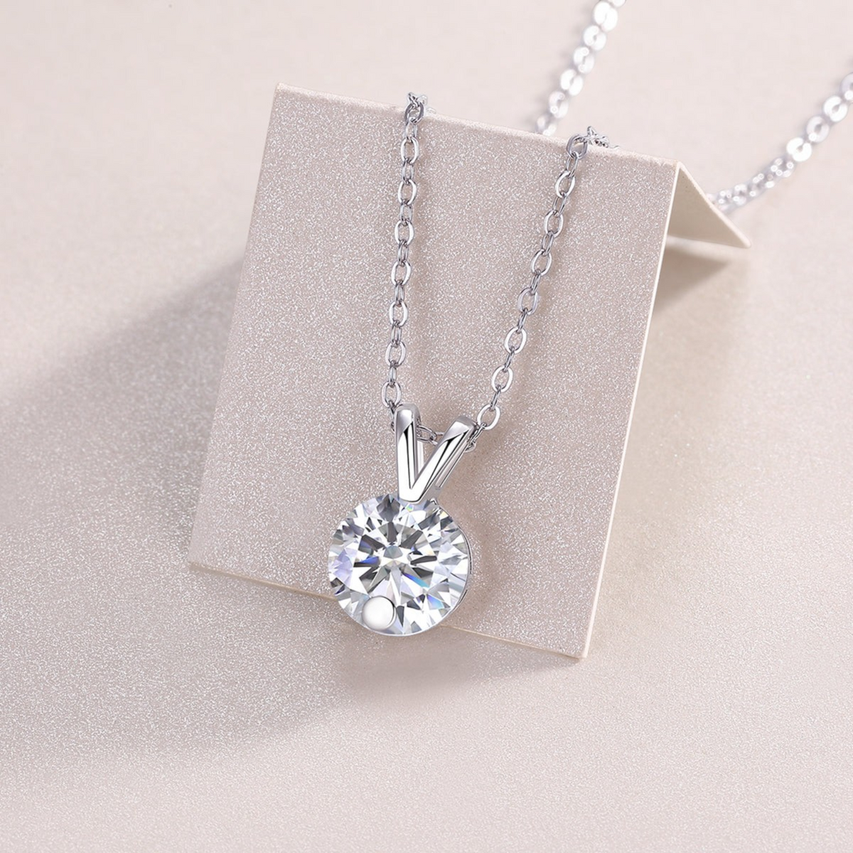 V-Chain Moissanite Pendant Necklace — product photo 5 of 5