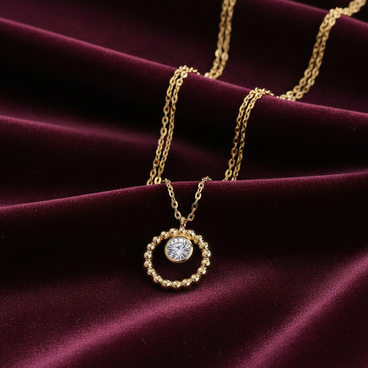 Moon Pearl Moissanite Pendant Necklace