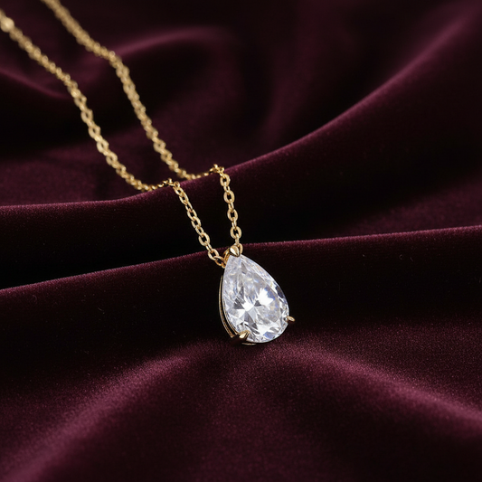 Under the Moon Pear Moissanite Necklace