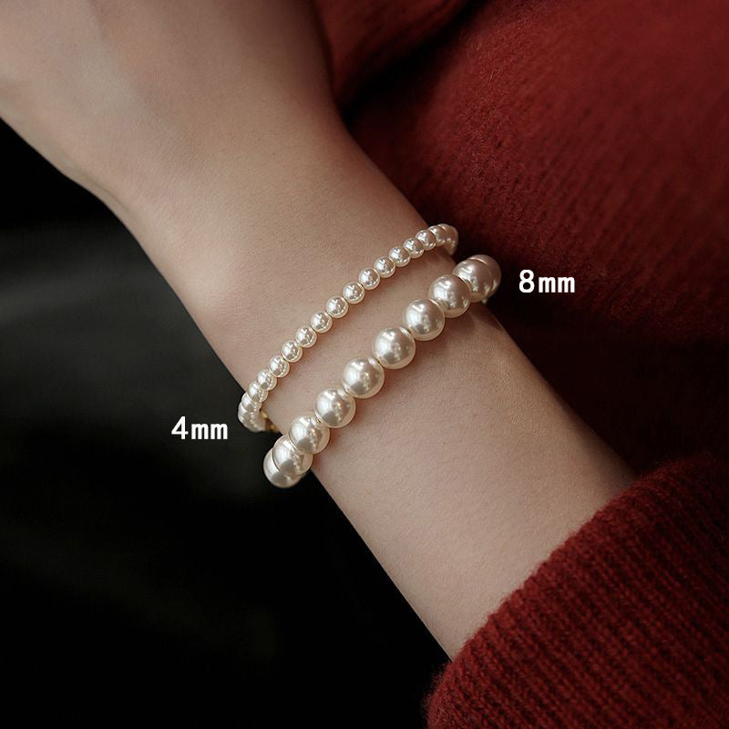 Faux Pearl Bead Stretch Bracelet — product photo 7 of 10