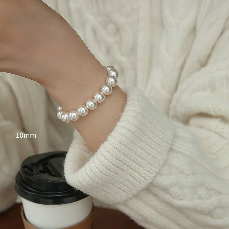 Faux Pearl Bead Stretch Bracelet — product photo 2 of 10