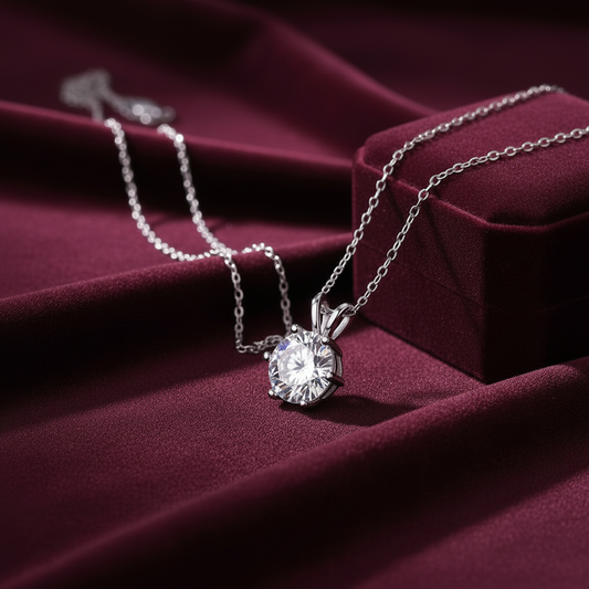 Romantic Mark Moissanite Pendant Necklace