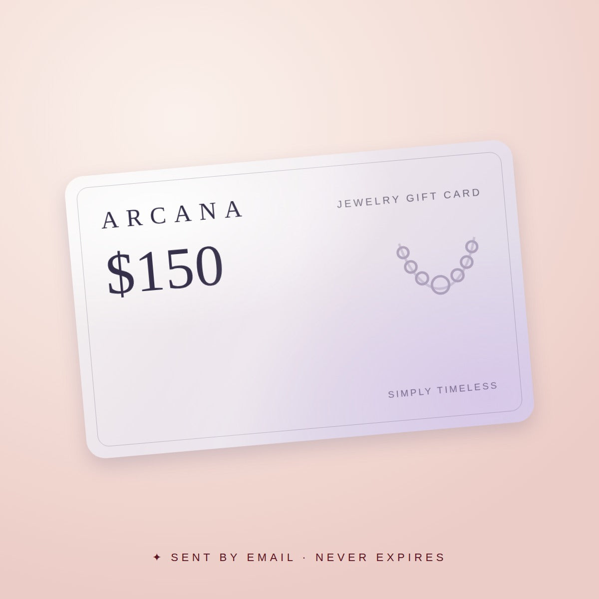 Arcana $150 gift card, Pearl design