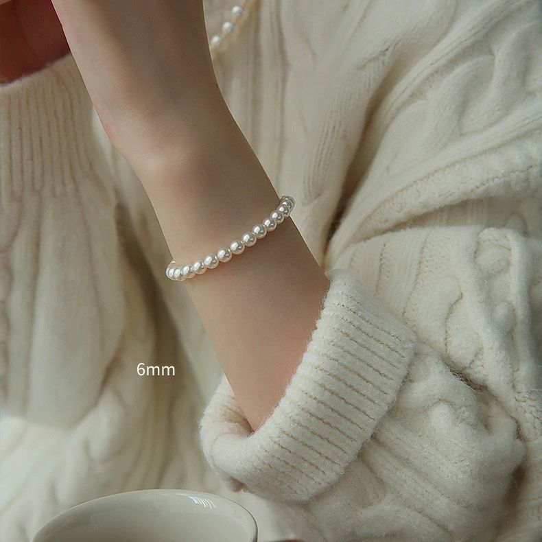 Faux Pearl Bead Stretch Bracelet — product photo 1 of 10