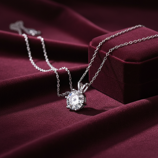 Romantic Mark Moissanite Pendant Necklace