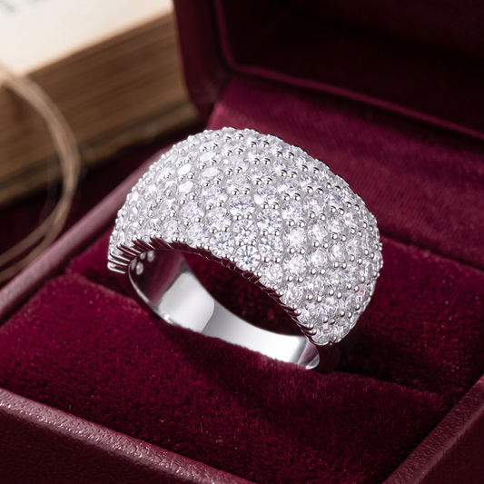 Multi-Row Wide Moissanite Ring