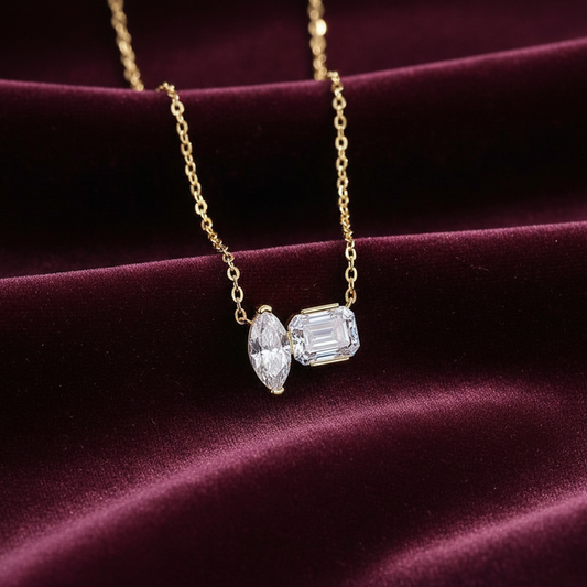 Double Marquise Moissanite Pendant