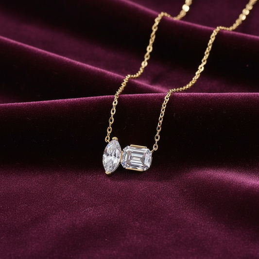 Double Marquise Moissanite Pendant