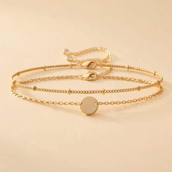 Personalized Disc Letter Bracelet Set — product photo 3 of 3