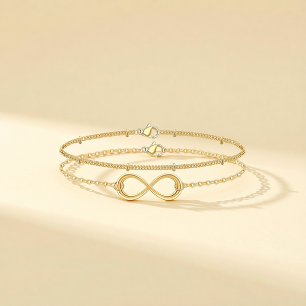 Dainty Infinity Layered Gold-Tone Bracelet Set — photo 4 of 4
