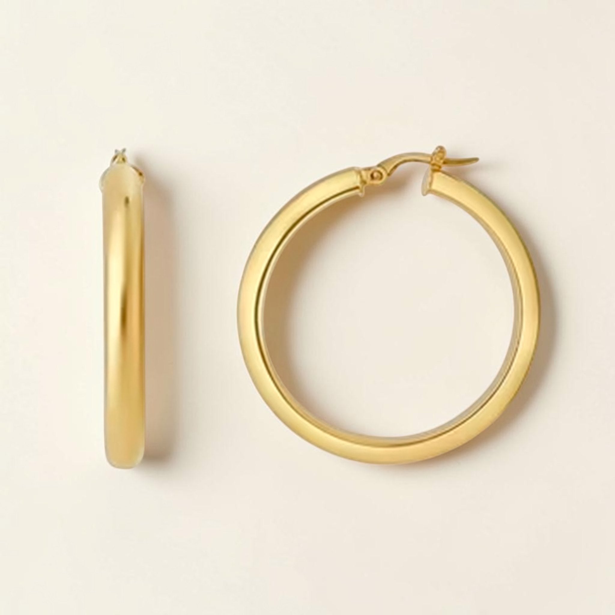 14K Gold-Plated Creole Hoop Earrings — product photo 2 of 3