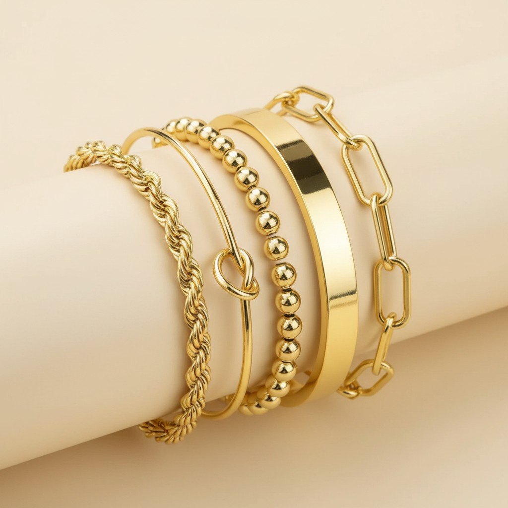 Chunky cuff bracelet set