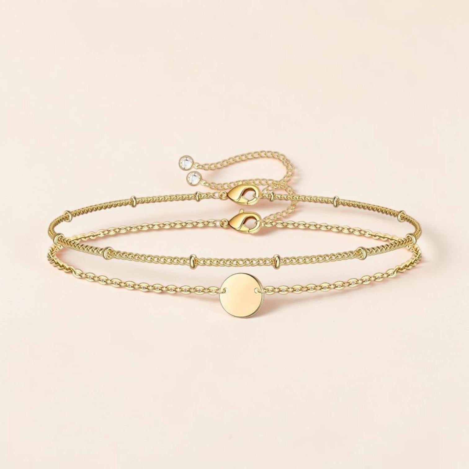 Disc letter bracelets