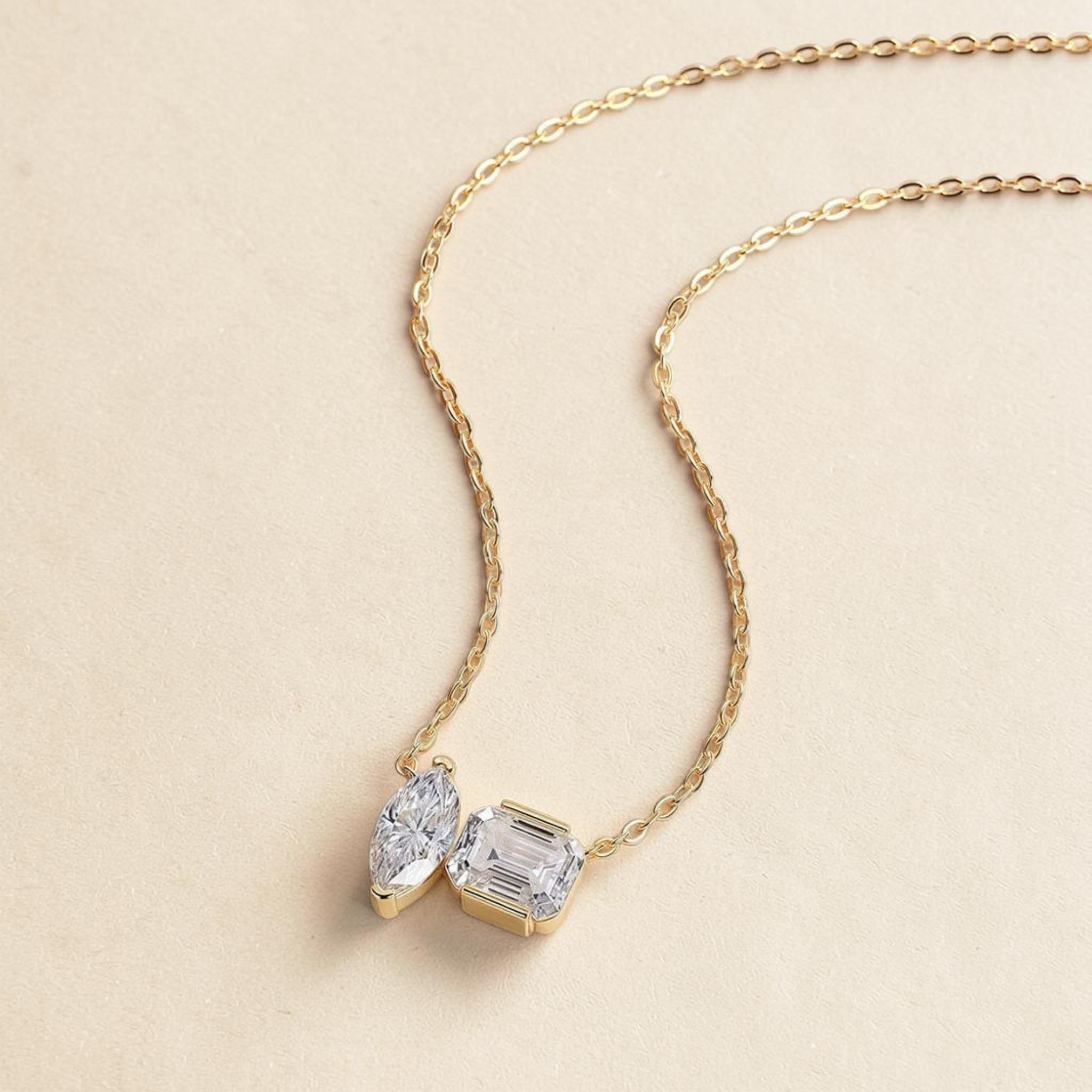 Double stone necklace