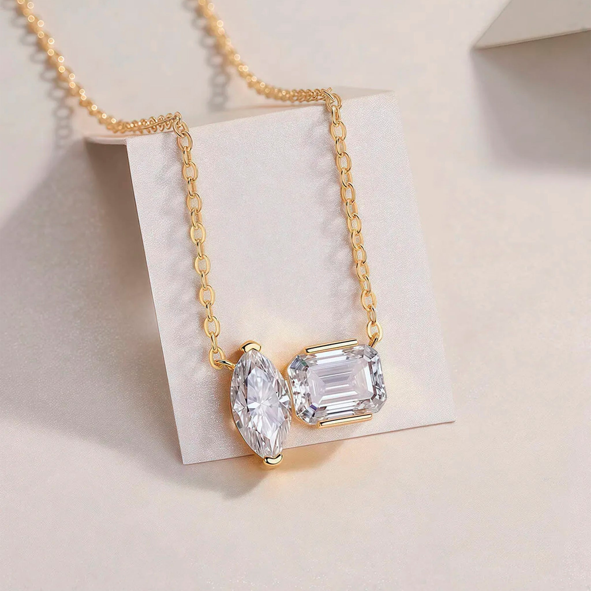 Double stone necklace