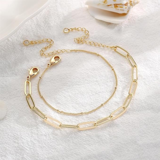 Dainty Layered Gold-Tone Bracelet — product photo 2 of 5