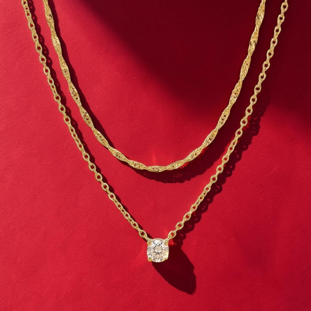 Solitaire Drop Pendant Necklace — product photo 1 of 3